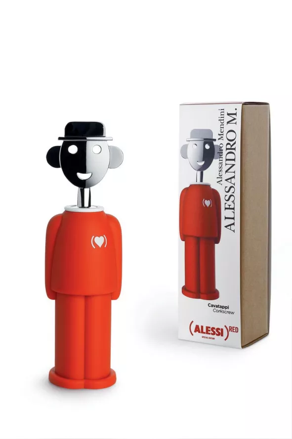 Alessi Alessandro Kurkentrekker Geel/zwart 3 Alessi Alessandro Kurkentrekker Geel/zwart - Afbeelding 3