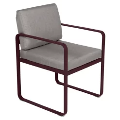 Fermob Bellevie Dining Armchair Tuinstoel Kussen Grey Taupe Black Cherry