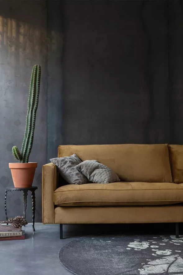 BePureHome Rodeo Velvet Classic Bank 3 Zits Antraciet 2 BePureHome Rodeo Velvet Classic Bank 3 Zits Antraciet - Afbeelding 2