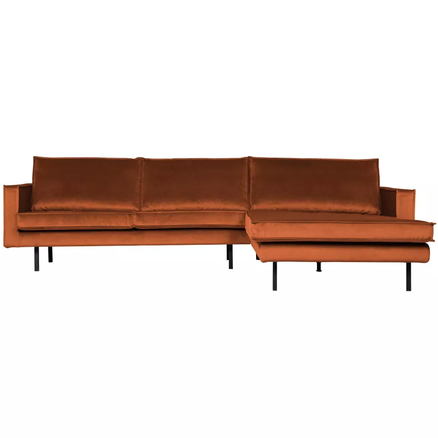 BePureHome Rodeo Velvet Met Chaise Longue Rechts Honing Geel 2 BePureHome Rodeo Velvet Met Chaise Longue Rechts Honing Geel - Afbeelding 2