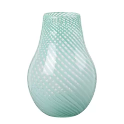 Broste Copenhagen Ada Crossstripe Vaas Ø15 Light Turquise