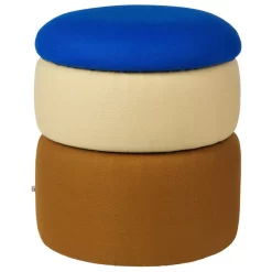Broste Copenhagen Pond Poef Ø38 Blue/sand/ochre