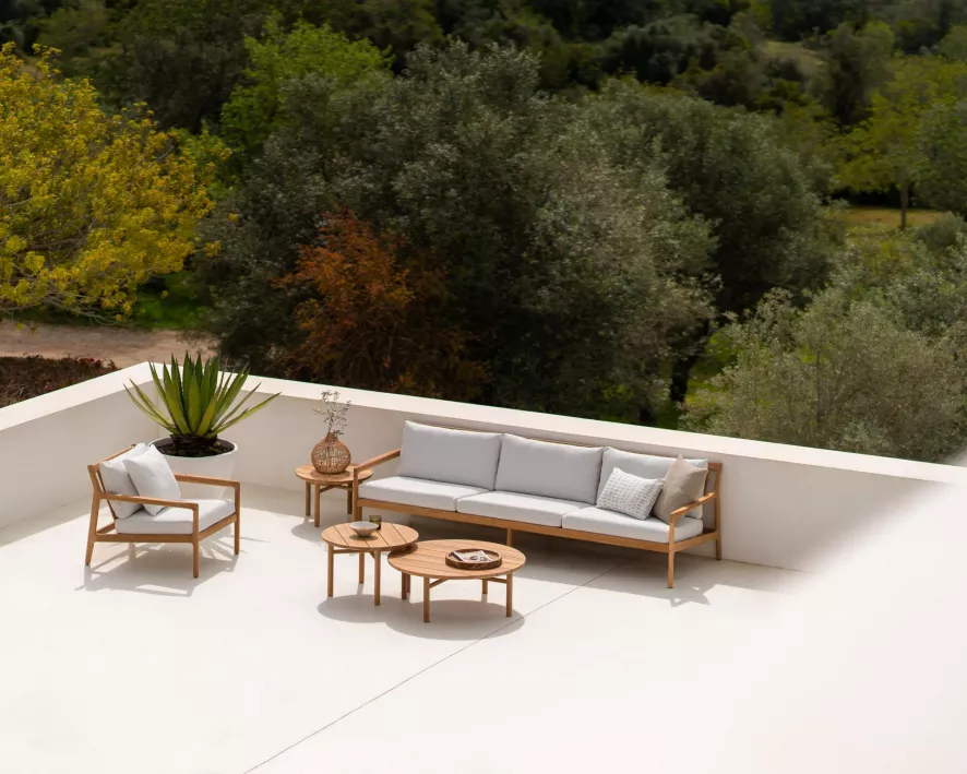 Ethnicraft Boucle Light Outdoor Kussen 50x50 Oat 8 Ethnicraft Boucle Light Outdoor Kussen 50x50 Oat - Afbeelding 8