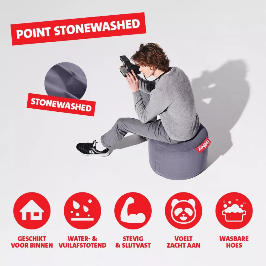 Fatboy Point Stonewashed Poef Grijs 11 Fatboy Point Stonewashed Poef Grijs - Afbeelding 11