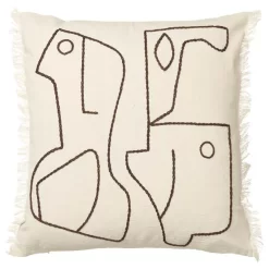 Ferm Living Figure Kussen 50x50 Off-white/coffee
