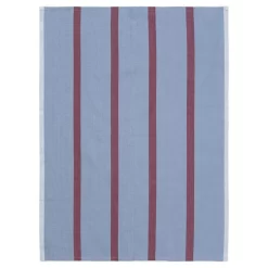 Ferm Living Hale Yarn-dyed Theedoek Faded Blue/Burgundy