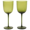 Ferm Living Host Witte Wijnglazen Set Van 2 Moss Green