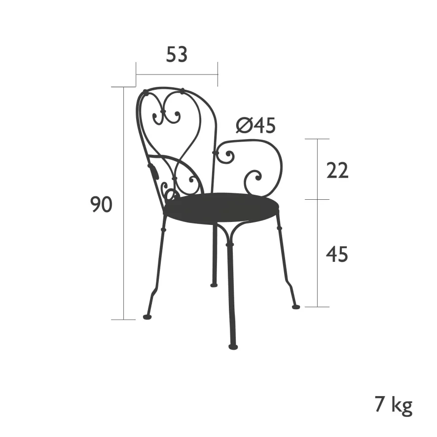 Fermob 1900 Tuinstoel Met Armleuning Rosemary 7 Fermob 1900 Tuinstoel Met Armleuning Rosemary - Afbeelding 7