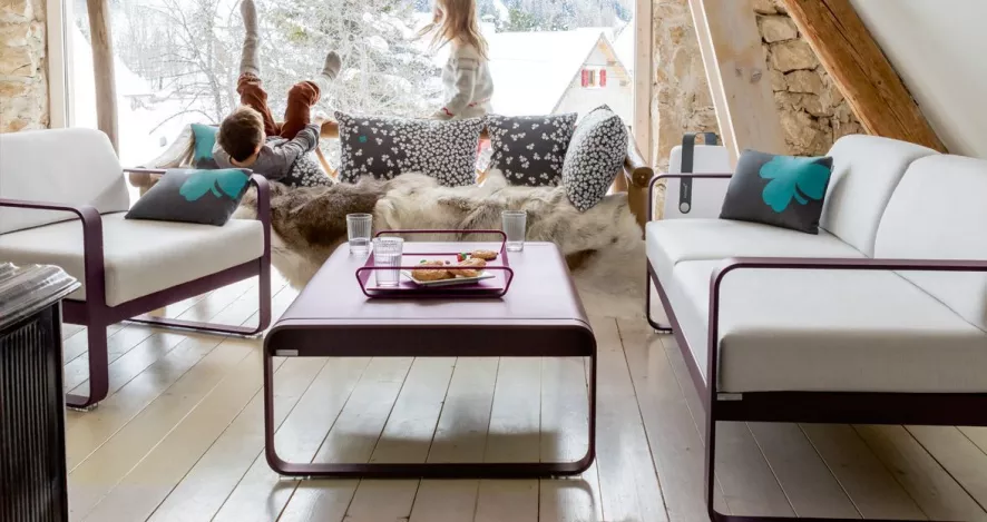 Fermob Bellevie Fauteuil Kussen Wit Acapulco Blue 6 Fermob Bellevie Fauteuil Kussen Wit Acapulco Blue - Afbeelding 6