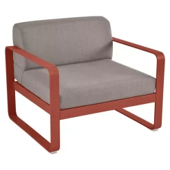 Fermob Bellevie Fauteuil Kussen Grey Taupe Red Ochre
