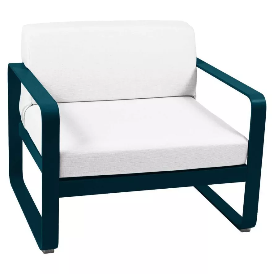 Fermob Bellevie Fauteuil Kussen Wit Acapulco Blue 1 Fermob Bellevie Fauteuil Kussen Wit Acapulco Blue