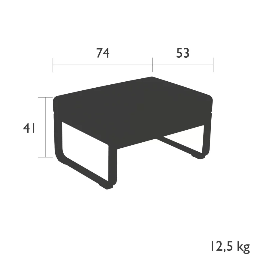 Fermob Bellevie Hocker Kussen Flannelgrijs Russet 6 Fermob Bellevie Hocker Kussen Flannelgrijs Russet - Afbeelding 6