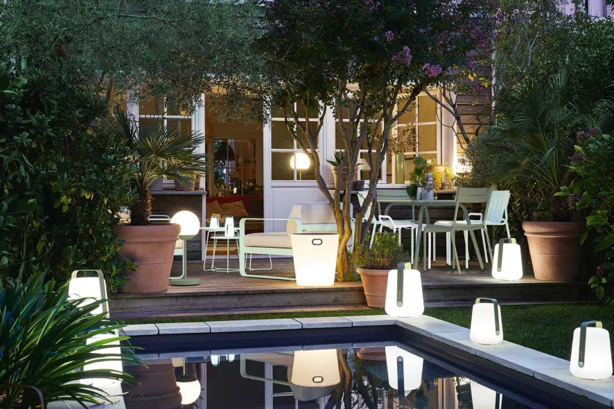 Fermob Bellevie Fauteuil Kussen Wit Acapulco Blue 20 Fermob Bellevie Fauteuil Kussen Wit Acapulco Blue - Afbeelding 20