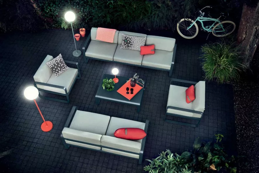 Fermob Bellevie Fauteuil Kussen Wit Acapulco Blue 16 Fermob Bellevie Fauteuil Kussen Wit Acapulco Blue - Afbeelding 16