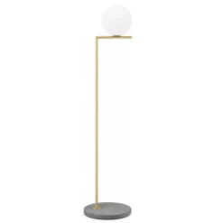 Flos IC Lights F1 Outdoor Vloerlamp Messing, Voet Lichtgrijs