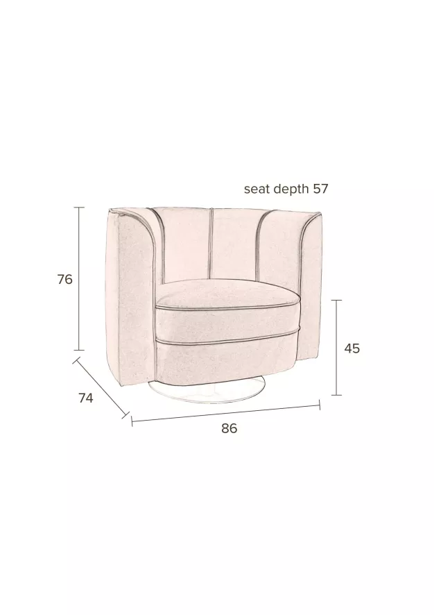 Dutchbone Tweedekansje - Flower Fauteuil Draaifauteuil Oranje 10 Dutchbone Tweedekansje - Flower Fauteuil Draaifauteuil Oranje - Afbeelding 10