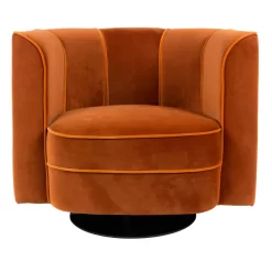 Dutchbone Tweedekansje - Flower Fauteuil Draaifauteuil Oranje