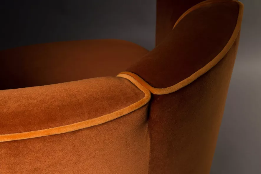 Dutchbone Tweedekansje - Flower Fauteuil Draaifauteuil Oranje 2 Dutchbone Tweedekansje - Flower Fauteuil Draaifauteuil Oranje - Afbeelding 2