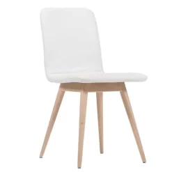 Gazzda Ena Stoel Whitewash Toledo Leather Avorio