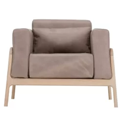 Gazzda Fawn Fauteuil Whitewash Dakar Leather Stone