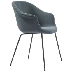 Gubi Bat Eetkamersstoel Gestof. Zwart Lightboucle 028