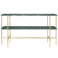 Gubi TS Sidetable 120x30x72 Messing/groen Marmer