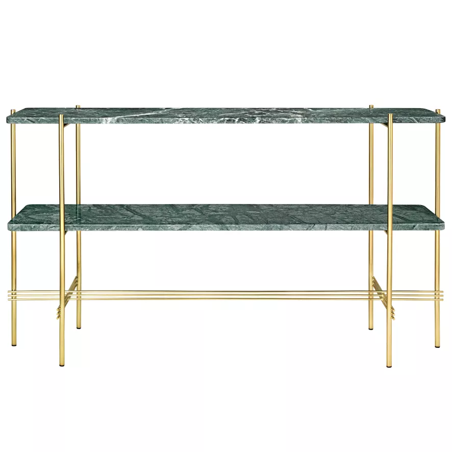 Gubi TS Sidetable 120x30x72 Messing/groen Marmer 1 Gubi TS Sidetable 120x30x72 Messing/groen Marmer
