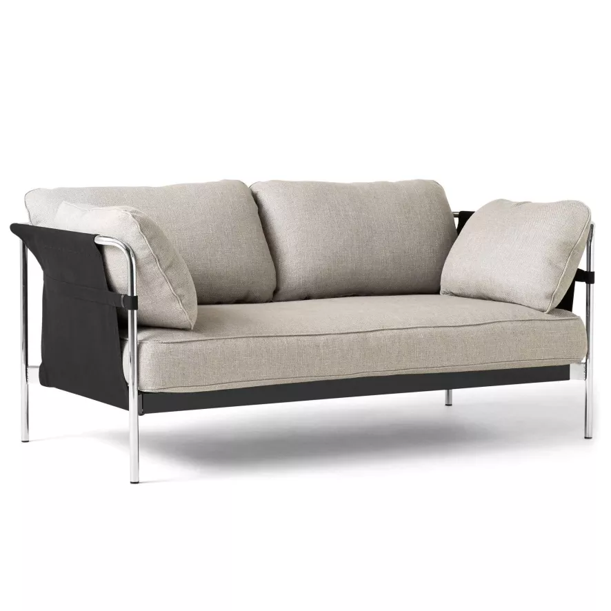 Hay Can Bank 2-zits Frame Verchroomd Staal, Roden 04 1 Hay Can Bank 2-zits Frame Verchroomd Staal, Roden 04