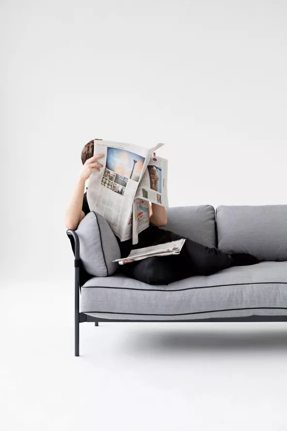 Hay Can Bank 2-zits Frame Verchroomd Staal, Roden 04 2 Hay Can Bank 2-zits Frame Verchroomd Staal, Roden 04 - Afbeelding 2