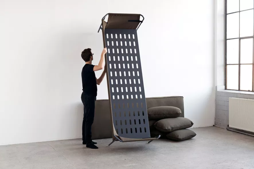 Hay Can Bank 2-zits Frame Verchroomd Staal, Roden 04 13 Hay Can Bank 2-zits Frame Verchroomd Staal, Roden 04 - Afbeelding 13