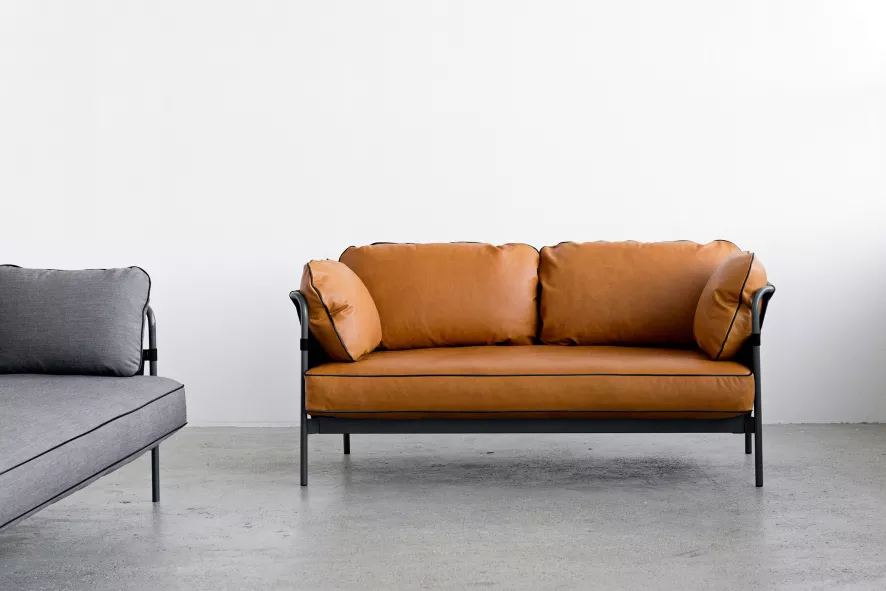 Hay Can Bank 2-zits Frame Verchroomd Staal, Roden 04 15 Hay Can Bank 2-zits Frame Verchroomd Staal, Roden 04 - Afbeelding 15