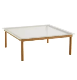 Hay Kofi Salontafel Gelakt Eiken 100x100 Geribbeld Glas