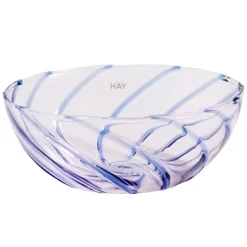 Hay Spin Bowl Ø8.5 Set Van 2 Transparant/blauw Gestreept
