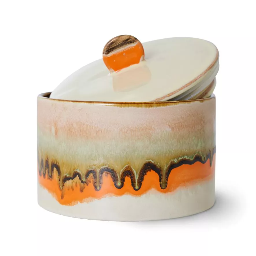 HKliving 70's Ceramic Koektrommel Voorraadpot Cookie Jar Fire 17 HKliving 70's Ceramic Koektrommel Voorraadpot Cookie Jar Fire - Afbeelding 17
