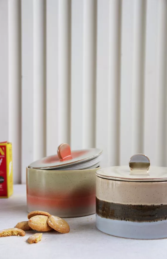 HKliving 70's Ceramic Koektrommel Voorraadpot Cookie Jar Fire 11 HKliving 70's Ceramic Koektrommel Voorraadpot Cookie Jar Fire - Afbeelding 11