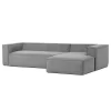Kave Home Blok 3-zits Bank Met Chaise Longue Rechts Grijs Corduroy