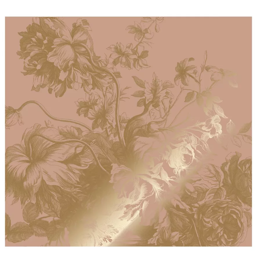 KEK Amsterdam Engraved Flowers 3 Gold Metallic Behang 6 Banen 2 KEK Amsterdam Engraved Flowers 3 Gold Metallic Behang 6 Banen - Afbeelding 2