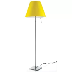 Luceplan Costanza Vloerlamp Telescopisch Met Dimmer Aluminium/Smart Yellow