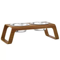 MiaCara Desco Hondenvoerbak Medium Walnoot