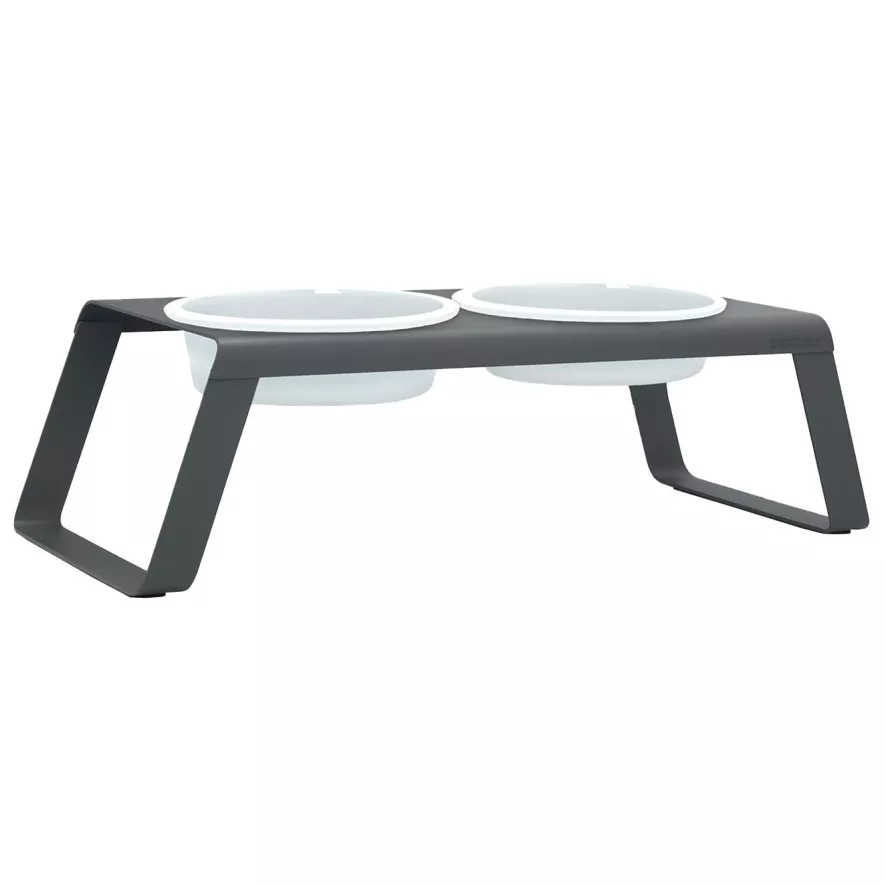 MiaCara Desco Hondenvoerbak Porselein Large Grijs 1 MiaCara Desco Hondenvoerbak Porselein Large Grijs