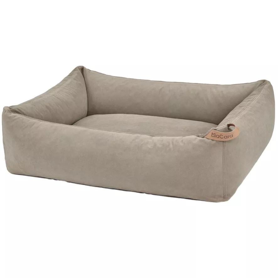 MiaCara Velluto Hondenmand Small Greige 3 MiaCara Velluto Hondenmand Small Greige - Afbeelding 3