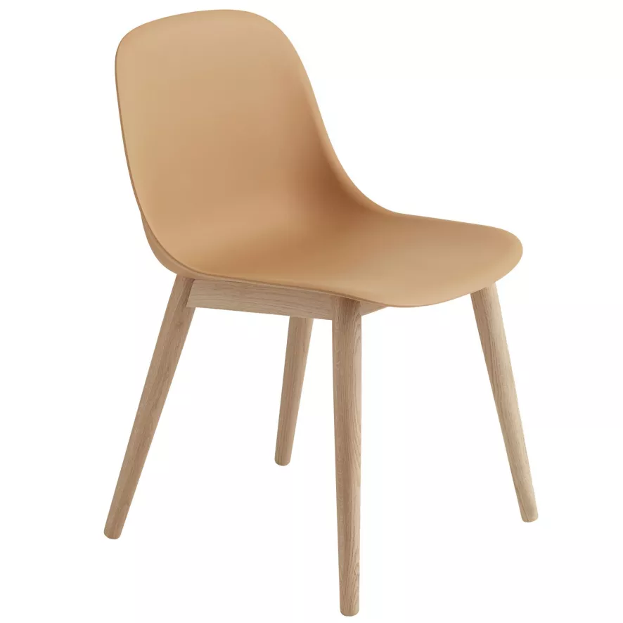 Muuto Fiber Side Wood Stoel Oker 1 Muuto Fiber Side Wood Stoel Oker
