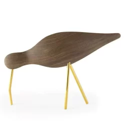 Normann Copenhagen Shorebird Vogel Collectors Item Large Walnoot Messing