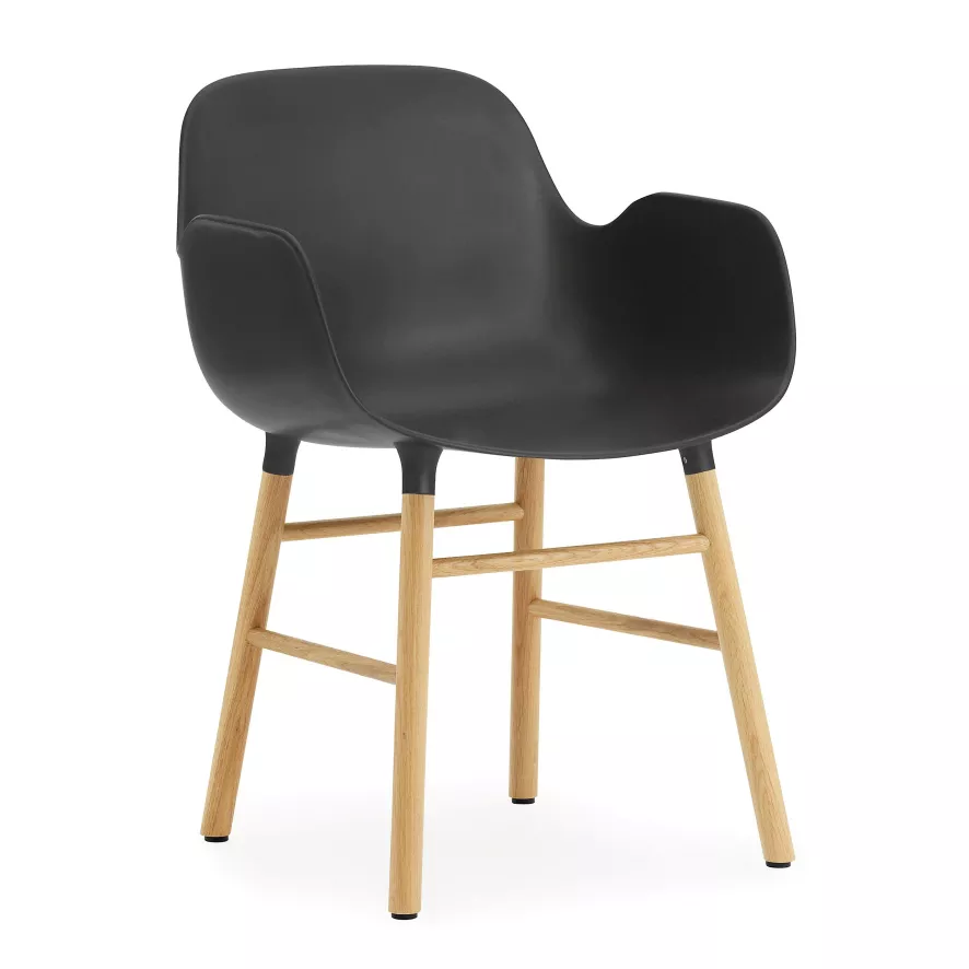 Normann Copenhagen Form Armchair Stoel Met Eiken Onderstel Zwart 2 Normann Copenhagen Form Armchair Stoel Met Eiken Onderstel Zwart - Afbeelding 2
