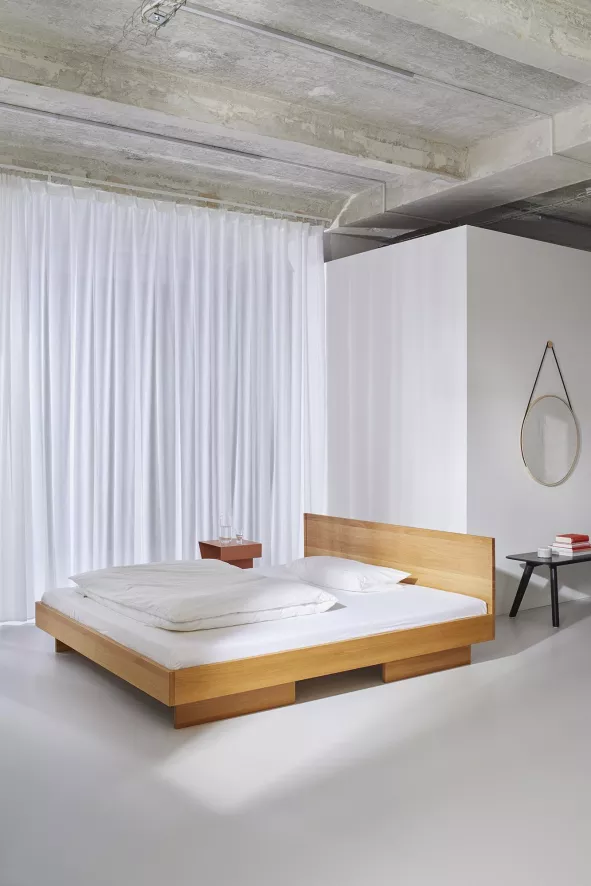 Objekte Unserer Tage Zians Bed Met Hoofdbord 160x200 Eiken Wit 5 Objekte Unserer Tage Zians Bed Met Hoofdbord 160x200 Eiken Wit - Afbeelding 5