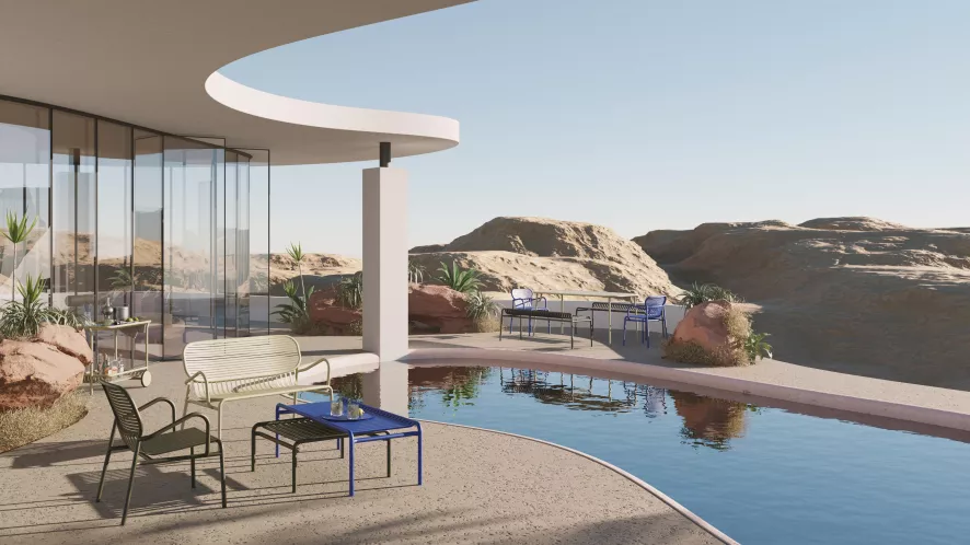 Petite Friture Week-end Tuinbank 2-zits Geel 5 Petite Friture Week-end Tuinbank 2-zits Geel - Afbeelding 5