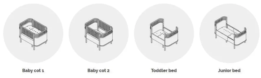 Sebra Tweedekansje - Sebra Kili Baby Ledikant Mist Green 6 Sebra Tweedekansje - Sebra Kili Baby Ledikant Mist Green - Afbeelding 6
