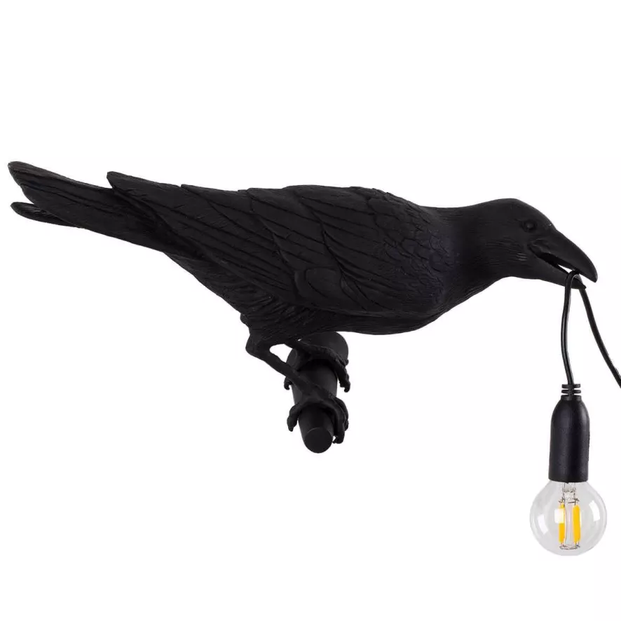 Seletti Bird Looking Wandlamp Rechts Buiten Zwart 2 Seletti Bird Looking Wandlamp Rechts Buiten Zwart - Afbeelding 2
