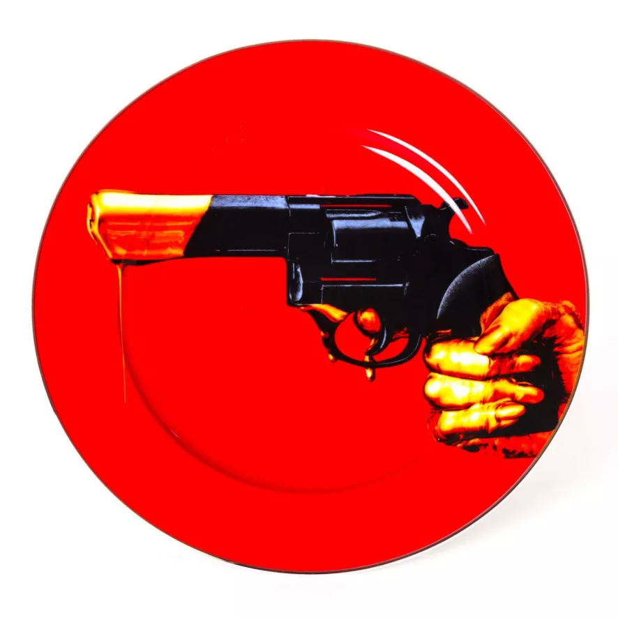 Seletti Toiletpaper Dinerbord Ø27 Porselein Revolver 1 Seletti Toiletpaper Dinerbord Ø27 Porselein Revolver