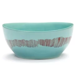 Serax Feast By Ottolenghi Kom Ø16 Azure Swirl Stripes Red